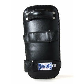 SANDEE EXTRA THICK FLAT THAI LEATHER KICK PADS | BLACK/WHITE - Taskers Sports