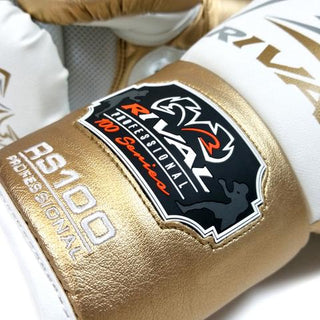 RIVAL RS100 PRO SPARRING GLOVE WHITE/GOLD - Taskers Sports