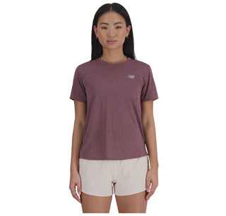 New Balance Womens Athletics Tee | Licorice Heather